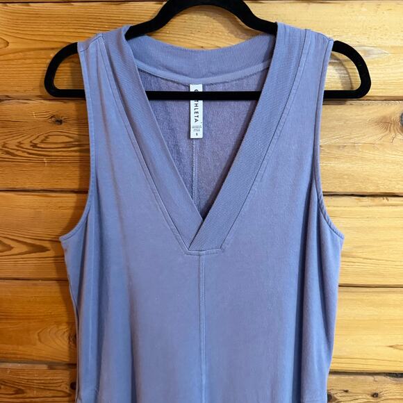 ATHLETA Wide Leg Serenity Sleeveless Pockets Purple Jumpsuit Small - Picture 4 of 8
